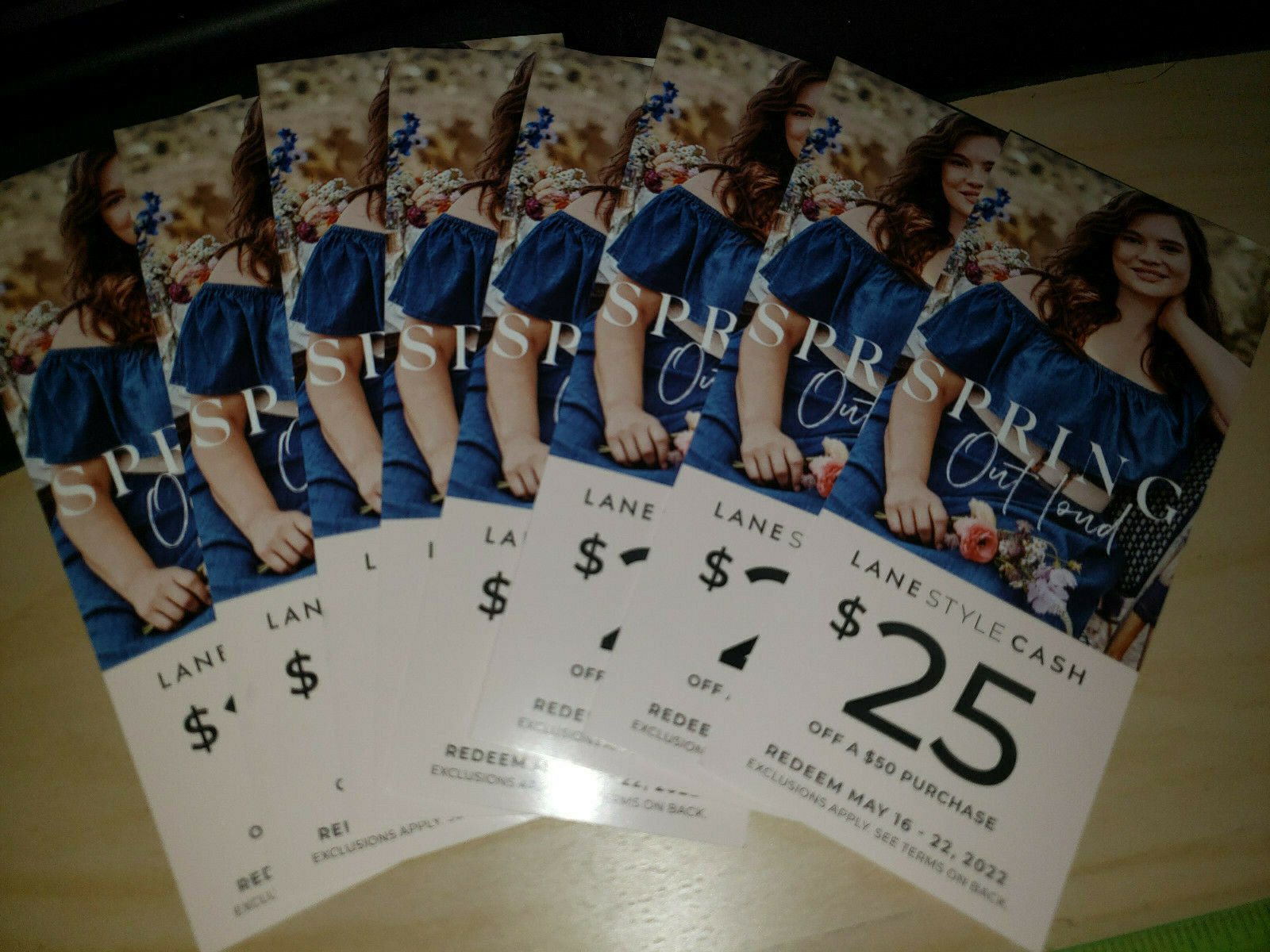 8 NEW & Unused Lane Bryant Lane Style Cash Coupons $25 off $50! 8 NEW & Unused Lane Bryant Lane Style Cash Coupons $25 off $50!