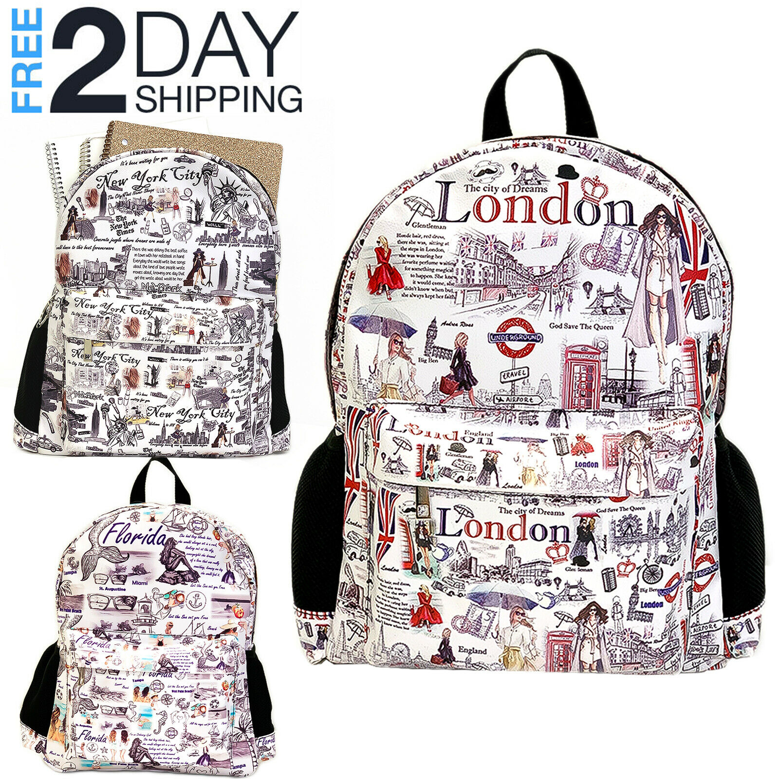 Women Backpack Back to School Bag Shoulder Rucksack Laptop Bookbag Girls