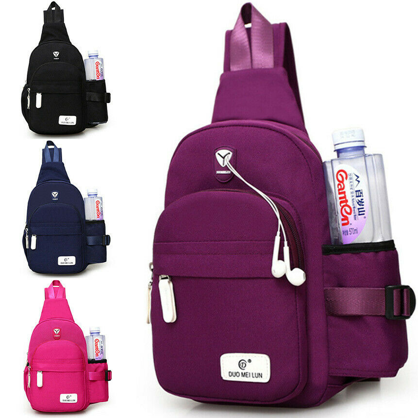 Men's Women's Nylon Chest Sling Bag Crossbody Shoulder Backpack Sport Satchel