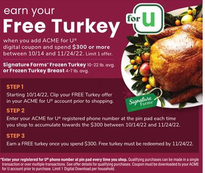 acme turkey dinner special