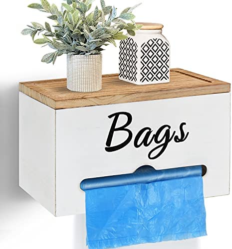 Rustic Grocery Bag Holder Wall Mounted, Plastic Ba… Rustic Grocery Bag Holder Wall Mounted, Plastic Ba…